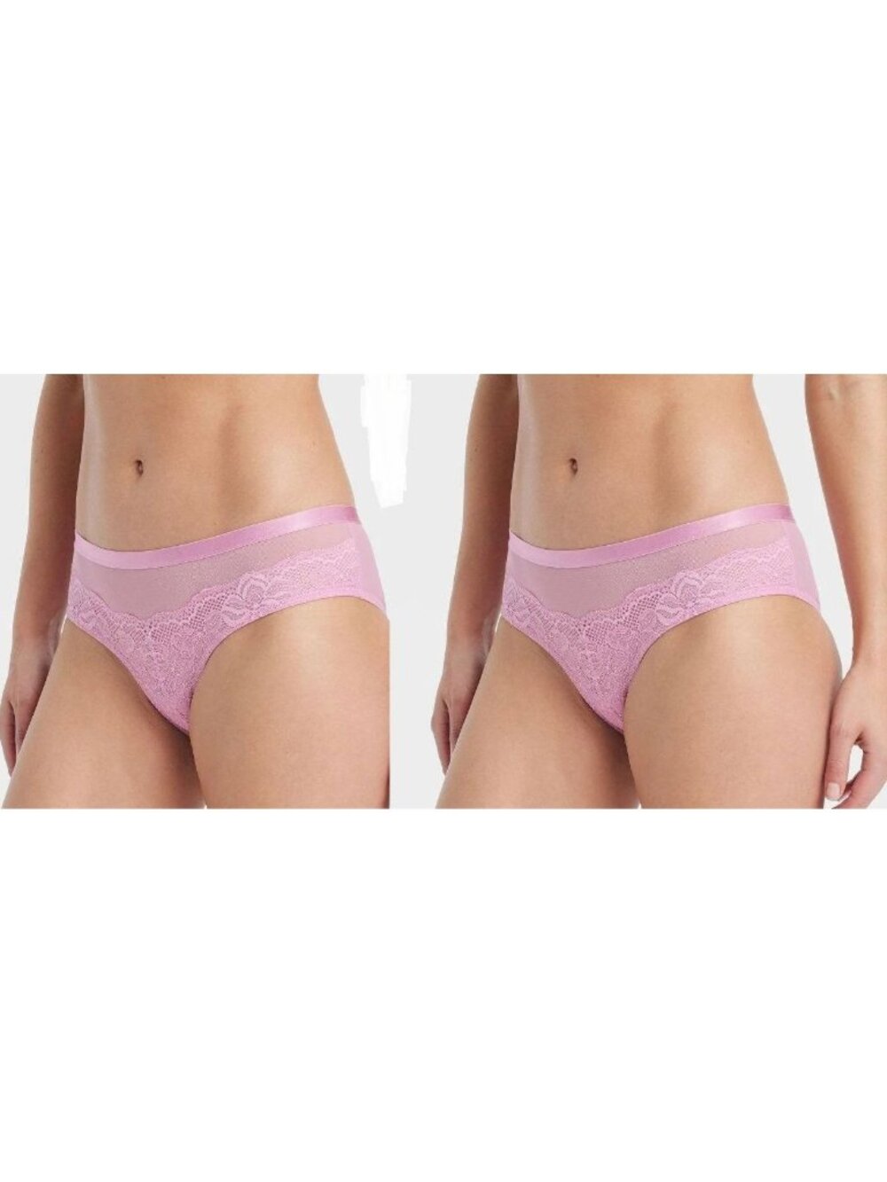 Auden Lace and Mesh Cheeky Panty Set of Two SMALL 4-6